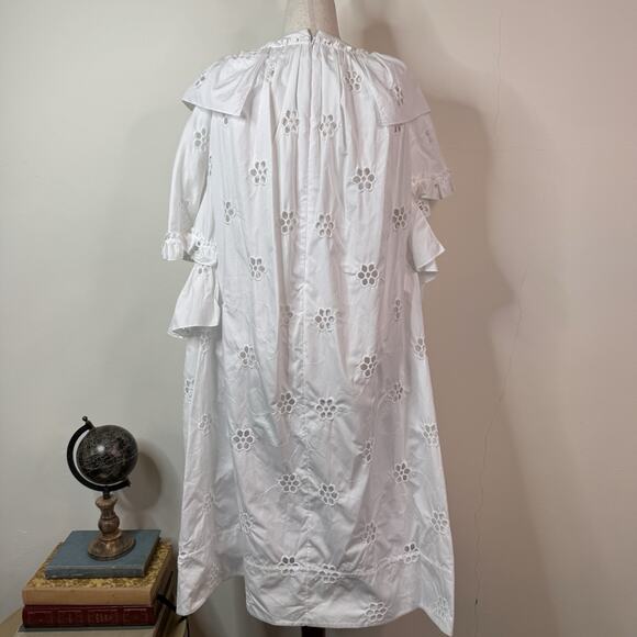 NWT Simone Rocha Frill Trim Midi Dress A Line Embroidered Eyelet Size US 4 - Picture 8 of 13